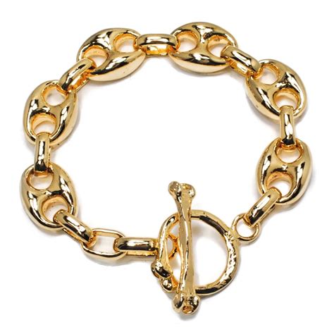 gucci link bracelet gold plated